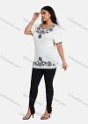 Wholesale Women's Elegant Round Neck Floral Embroidery Short Sleeve T-Shirt - Liuhuamall