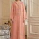 Wholesale Women's Muslim Islamic Hooded Embroidery Rhinestone Robe Abaya Dress BA3126# Pink Guangzhou Clothing Wholesale Market & Suppliers -LIUHUAMALL