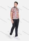Wholesale Men's Cotton Plaid Print Short Sleeve Casual Daily Life Polo Shirt - Liuhuamall