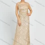 Wholesale Women's Glamorous Sleeveless Round Neck Sequin Pearl Maxi Evening Dress preview