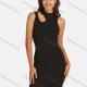 Wholesale Women's Sexy Mock Neck Sleeveless Hollow Out Bodycon Club-wear Dress 2# Clothing Wholesale Market Liuhua