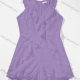 Wholesale Women's Casual Sleeveless Eyelet Embroidery Ruffle Trim Romper Purple Clothing Wholesale Market Liuhua