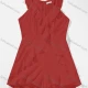 Wholesale Women's Casual Sleeveless Eyelet Embroidery Ruffle Trim Romper Red Clothing Wholesale Market Liuhua