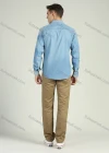 Wholesale Men's Button Down Long Sleeve Casual Denim Shirt - Liuhuamall