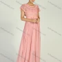 Wholesale Women's Elegant Cap Sleeve Embroidery Lace Semi-sheer Pearl Decor Maxi Cocktail Dress With Belt preview