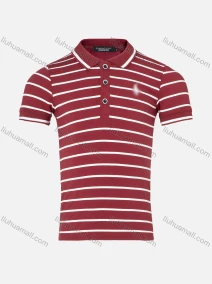 Wholesale Boys Casual Striped Contrast Short Sleeve Polo Shirt, LIUHUA CLOTHING WHOLESALE