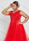 Wholesale Women's Elegant Sleeveless Plain V Neck Sequin Lace Maxi Evening Dress - Liuhuamall