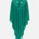 Women's Vintage Islamic Muslim Floral Rhinestone Pearl Decor Applique Midi Kaftan 8# Clothing Wholesale Market -LIUHUA
