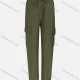 Wholesale Women's Casual Plain Multiple Pockets Drawstring Elastic Waist Ankle Length Joggers 2911# Army Green Clothing Wholesale Market Liuhua