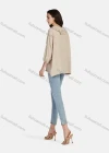 Wholesale Women's Casual Plain Ruffle Neck Elastic Cuff Split Front Blouse 66999# - Liuhuamall