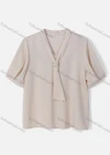 Wholesale Women's Causal V Neck Long Sleeve Plain Blouse - Liuhuamall