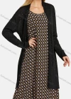 Wholesale Women's Round Neck Sleeveless Argyle Folkloric Print Maxi Dress Without Cardigan - Liuhuamall
