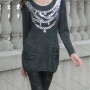 Wholesale Women's Causal Scoop Neck Long Sleeve Sequin Patch Pockets Short Dress preview