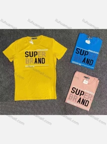 Wholesale Men's Casual 100% Cotton Letter Graphic Round Neck Short Sleeve Tee 54028#, LIUHUA CLOTHING WHOLESALE