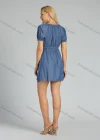 Wholesale Women's High Waist Crew Neck Short Sleeve Mini Dress - Liuhuamall