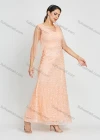 Wholesale Women's Glamorous Appliques V Neck Sleeveless Mesh Embroidery Rhinestone Maxi Mermaid Evening Dress - Liuhuamall