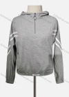 Wholesale Women's Casual Hooded Striped Quarter Zip Long Sleeve Hoodies - Liuhuamall