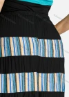 Wholesale Women's Casual Striped Patchwork Elastic Waist Ruffled Hem Pleated Maxi Skirt - Liuhuamall