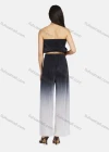 Wholesale Women's Casual Pleated Plain Crop Tube Top & Gradient Wide Leg Pants 2-Piece Set 2228# - Liuhuamall