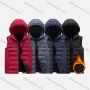 Wholesale Men's Detachable Hood Zips Pockets Oversize Vest Puffer Coat S8976# preview