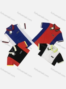 Wholesale Boy's Casual Colorblock Collared Short Sleeve Polo Shirt, LIUHUA CLOTHING WHOLESALE