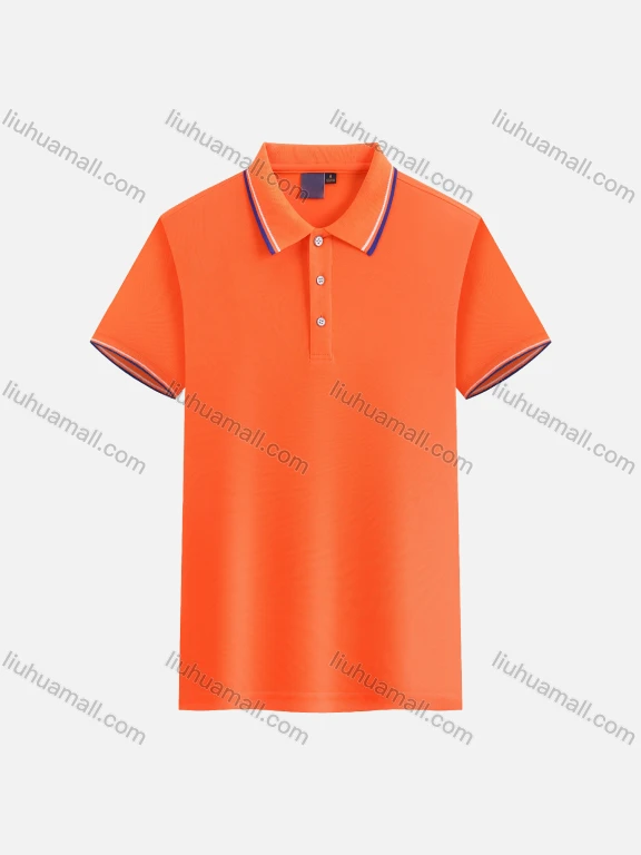 Wholesale Unisex 180g Basics Stripe Trim Plain Short Sleeve Polo Shirt Q11LS#