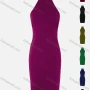 Wholesale Women's Sexy Halter Straps Back Cutout Plain Bodycon Dress preview