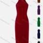 Wholesale Women's Sexy Spaghetti Strap Open Back Cross Straps Plain Bodycon Dress preview