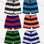 Wholesale Men's Vacation Striped Colorblock Drawstring Beach Shorts 2802# preview