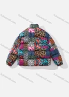 Wholesale Men's Fashion Long Sleeve Stand Collar Splicing Leopard Print Puffer Coat 908# - Liuhuamall