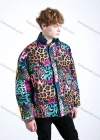 Wholesale Men's Fashion Long Sleeve Stand Collar Splicing Leopard Print Puffer Coat 908# - Liuhuamall