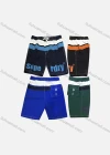 Wholesale Men's Casual Letter Print Colorblock Flap Pockets Drawstring Shorts G006# - Liuhuamall