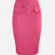 Women's Elegant Plain Buckle Decro Pencil Skirt 7# Clothing Wholesale Market -LIUHUA