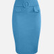 Women's Elegant Plain Buckle Decro Pencil Skirt 20# Clothing Wholesale Market -LIUHUA
