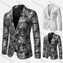 Wholesale Men's Formal Paisley Print Lapel Patch Pocket One Button Evening Suit Jacket preview