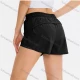Wholesale Women's Dry Fit Breathable Lightweight Athletic Yoga Tennis Shorts With Pockets Black Clothing Wholesale Market Liuhua