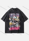 Wholesale Men's Fashion Hip Hop Oversized Crew Neck Short Sleeve Wash Distressed Graphic T-shirt 813# - Liuhuamall