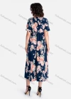 Wholesale Women's Casual Round Neck Short Sleeve Floral Print Midi Dress With Belt - Liuhuamall