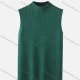 Wholesale Women's Casual Mock Neck Plain Knit Ribbed Sleeveless Sweater Vest 616# Green Clothing Wholesale Market Liuhua