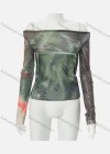 Wholesale Women's Casual Tie Dye Off Shoulder Long Sleeve Blouse Y21TP483# - Liuhuamall