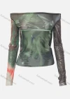 Wholesale Women's Casual Tie Dye Off Shoulder Long Sleeve Blouse Y21TP483# - Liuhuamall