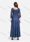 Wholesale Women's Casual Tie Front Ruffle Hem Denim Maxi Dress - Liuhuamall