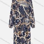 Wholesale Women's Vintage Chain Print A-Line Long Sleeve Round Neck Midi Dress 15-20 Days preview