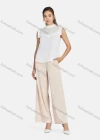 Wholesale Women's Casual Plain Stand Collar Cut Out Ruffle Trim Tank Top - Liuhuamall