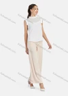 Wholesale Women's Casual Plain Stand Collar Cut Out Ruffle Trim Tank Top - Liuhuamall