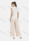 Wholesale Women's Casual Plain Stand Collar Cut Out Ruffle Trim Tank Top - Liuhuamall