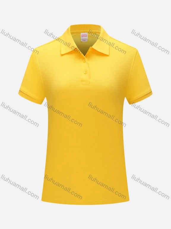 Wholesale Women's Plain Casual Short Sleeve Basics Polo Shirt 1680A#