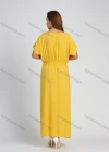 Wholesale Women's Batwing Sleeve Embroidered Peplum Maxi Dress With Pocket - Liuhuamall