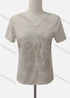 Wholesale Women's Casual V Neck Short Sleeve Embroidered Blouse - Liuhuamall