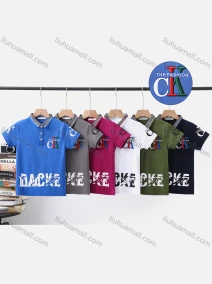 Wholesale Boy's Casual Letter Print Short Sleeve Modal Cotton Polo Shirt, LIUHUA CLOTHING WHOLESALE